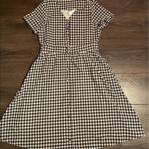 Gingham print midi dress